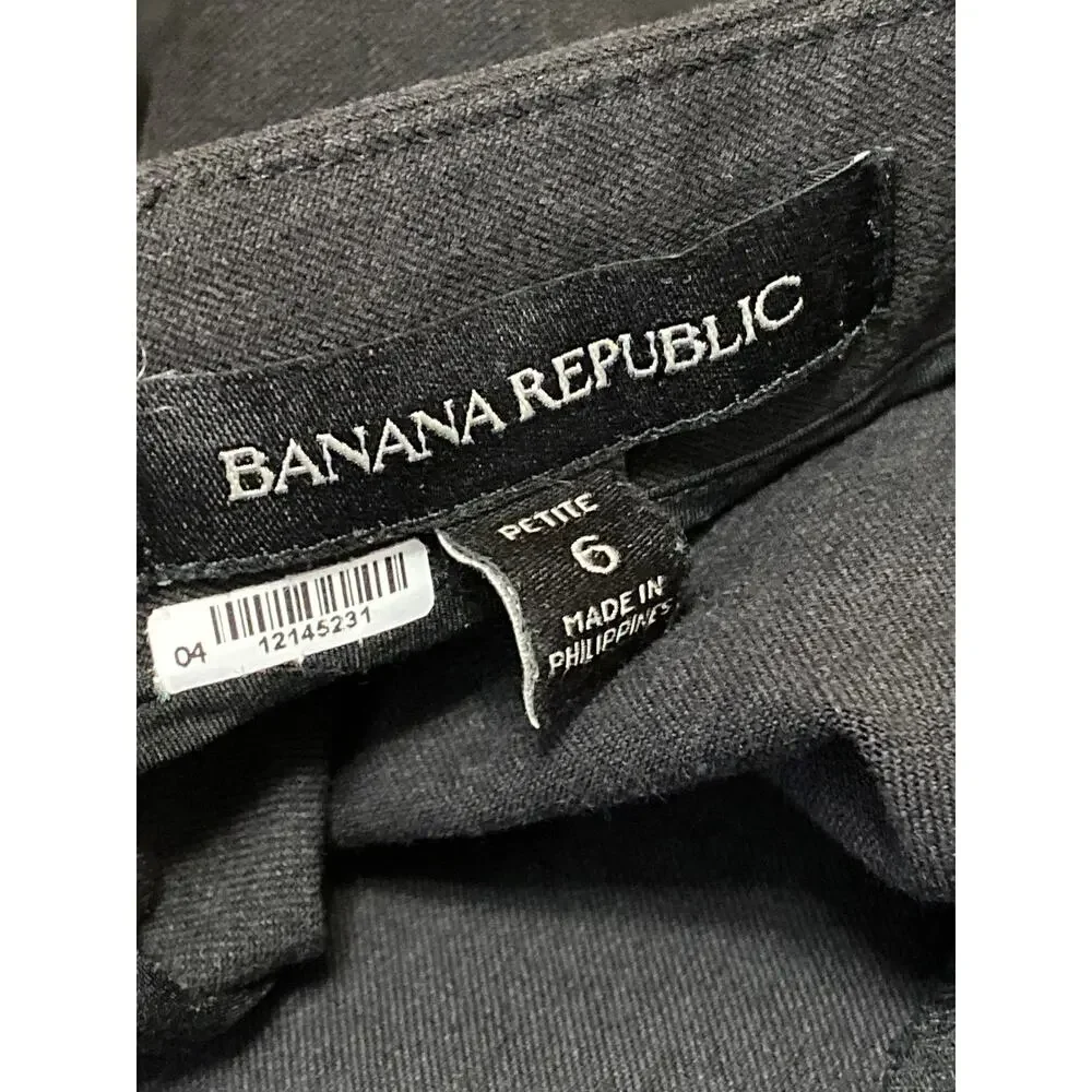 Banana Republic Women's Black High Waisted Zip Pencil Mini Skirt Size 6 Petite